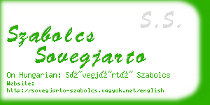 szabolcs sovegjarto business card